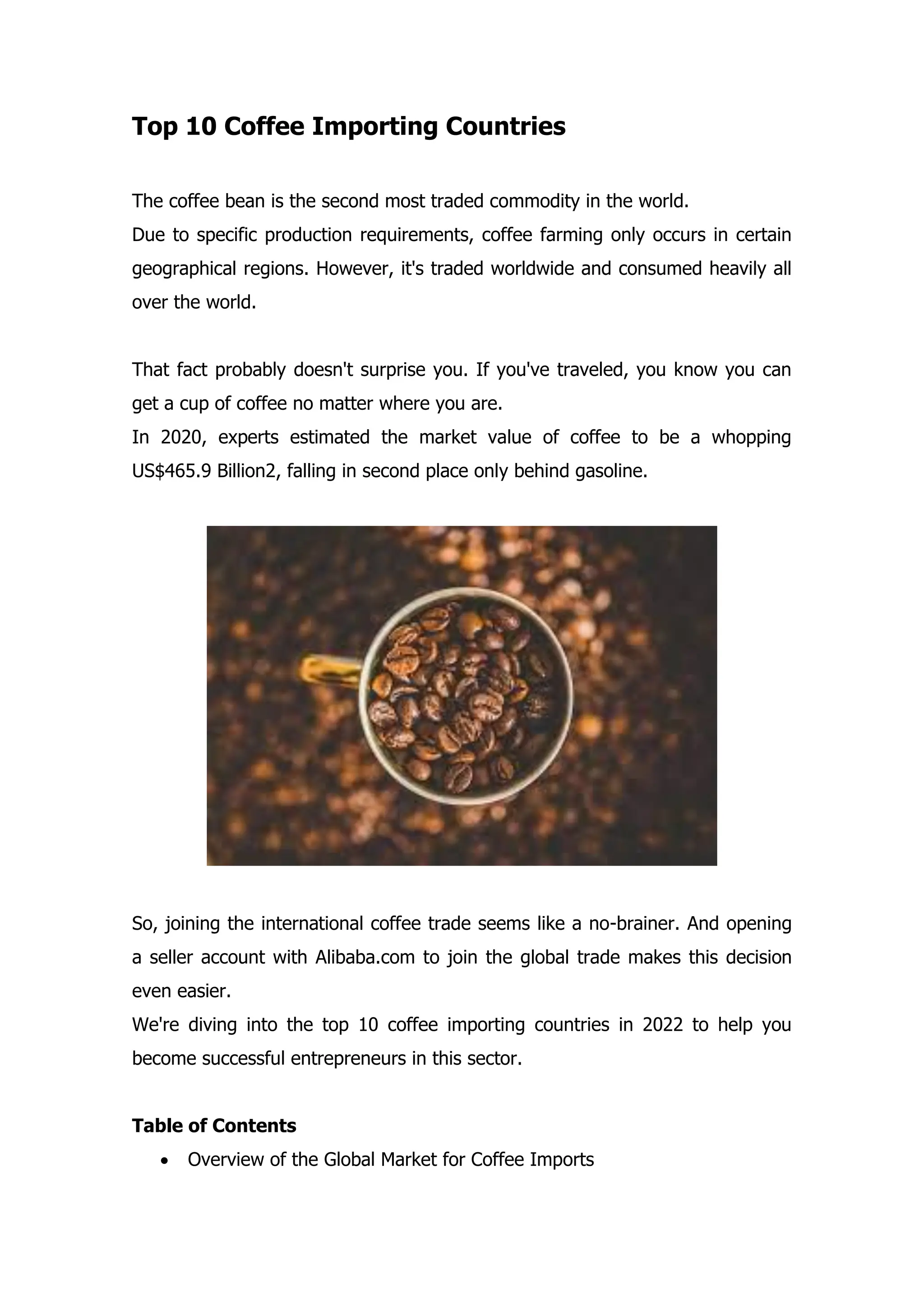 Doing Business in Brazil THE BIGGEST SPECIALTY COFFEE EXPORTERS ARE