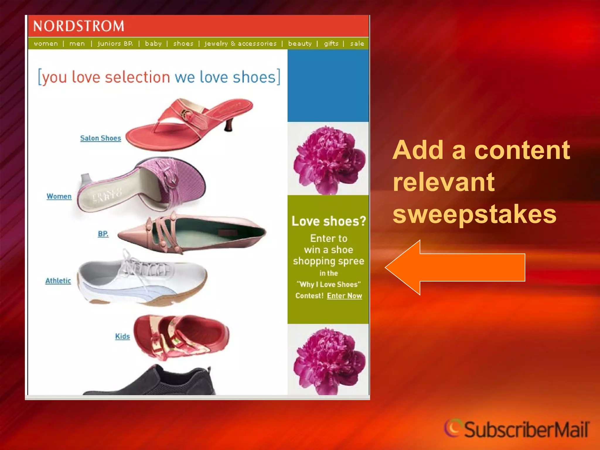 Add a content relevant sweepstakes 