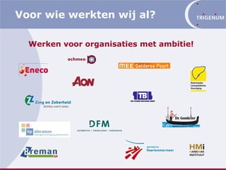 Voor wie werkten wij al?  Werken voor organisaties met ambitie!                                      
