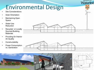 Environmental Design• Site Considerations
• Solar Orientation
• Maintaining Open
Space
• Water Use
Reduction
• Recycled or...