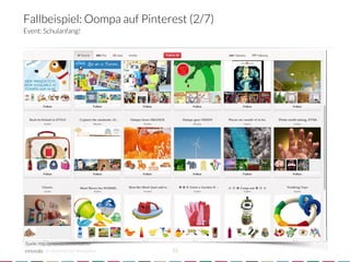 Fallbeispiel: Oompa auf Pinterest (2/7)
Event: Schulanfang!




Quelle: http://pinterest.com/oompatoys
           crowdsourced innovation 
      35
 