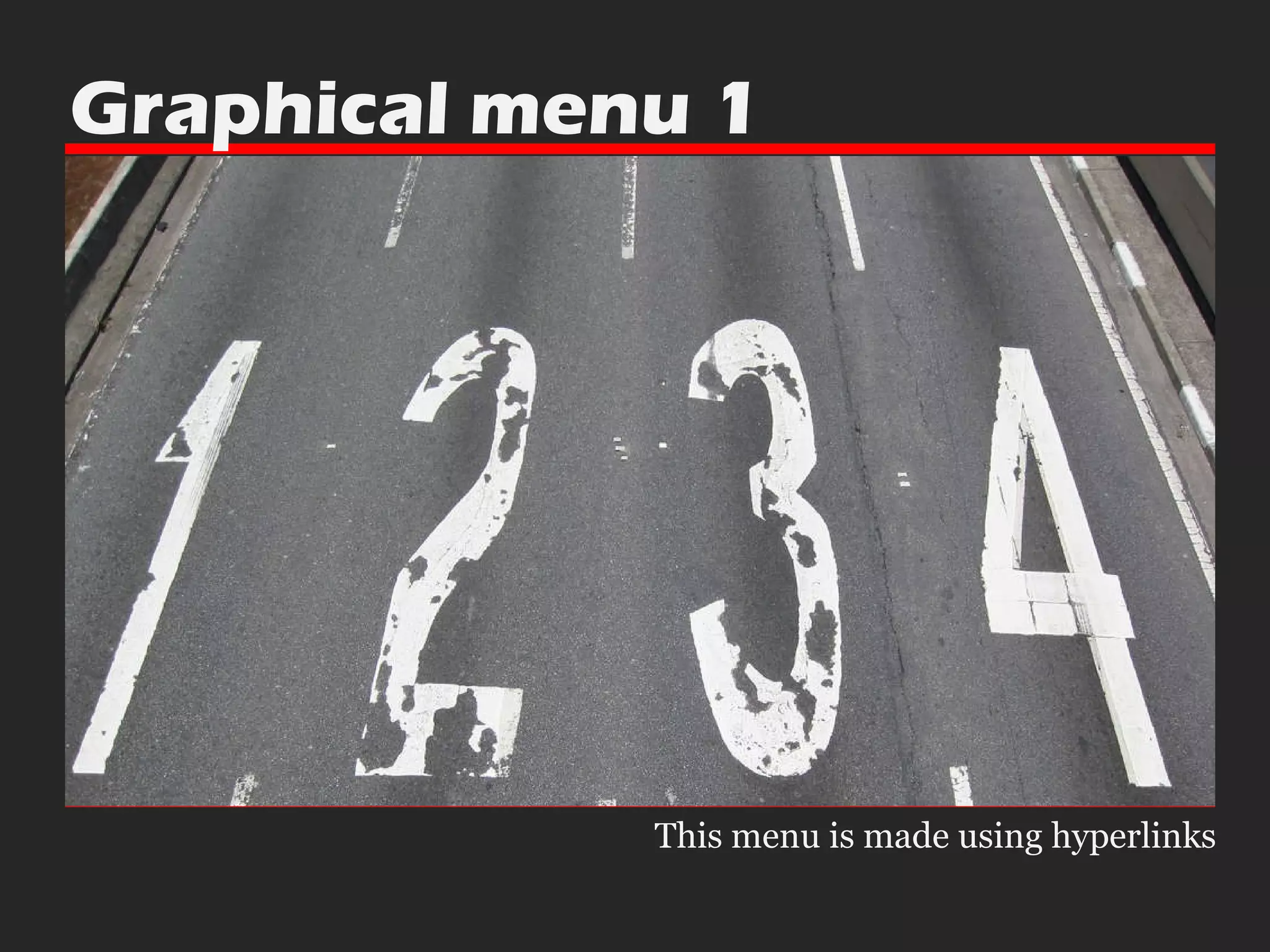 Graphical menu 1 This menu is made using hyperlinks 