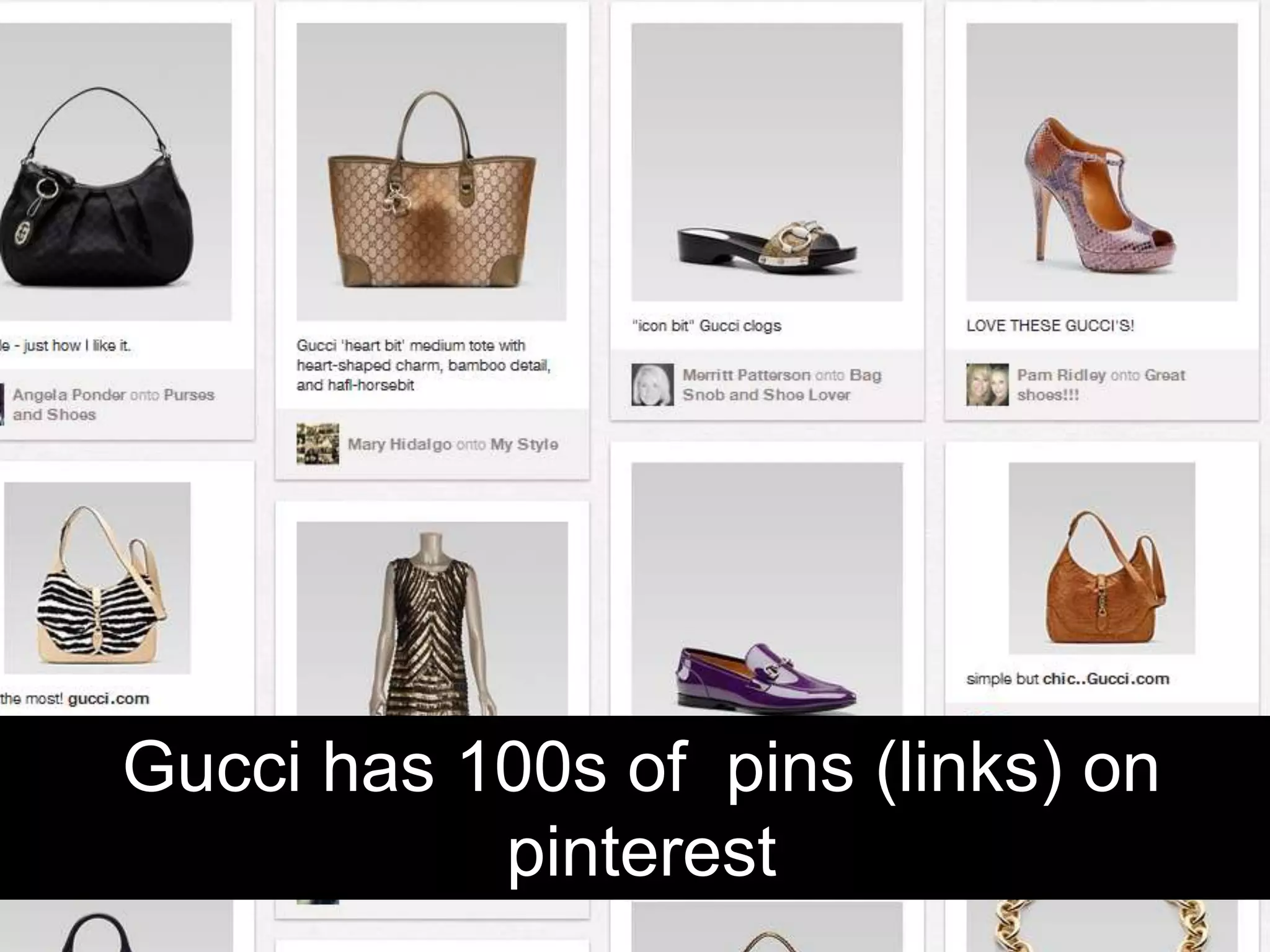 Gucci has 100s of pins (links) on
           pinterest
 