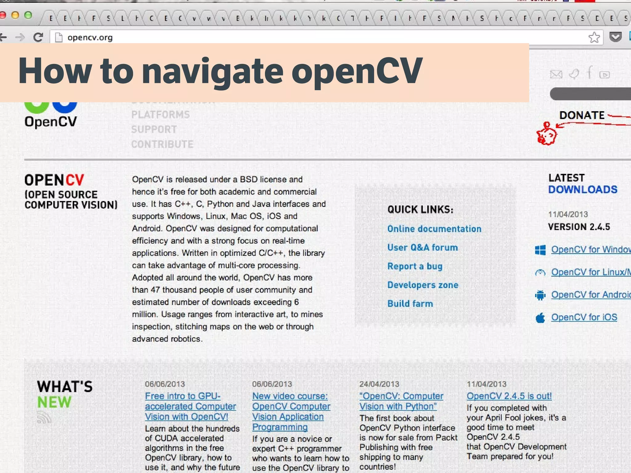 How to navigate openCV
 