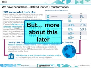 IBM Confidential © 2014 IBM Corporation4 @itsbethbell
We have been there… IBM’s Finance Transformation
But… more
about this
later
 