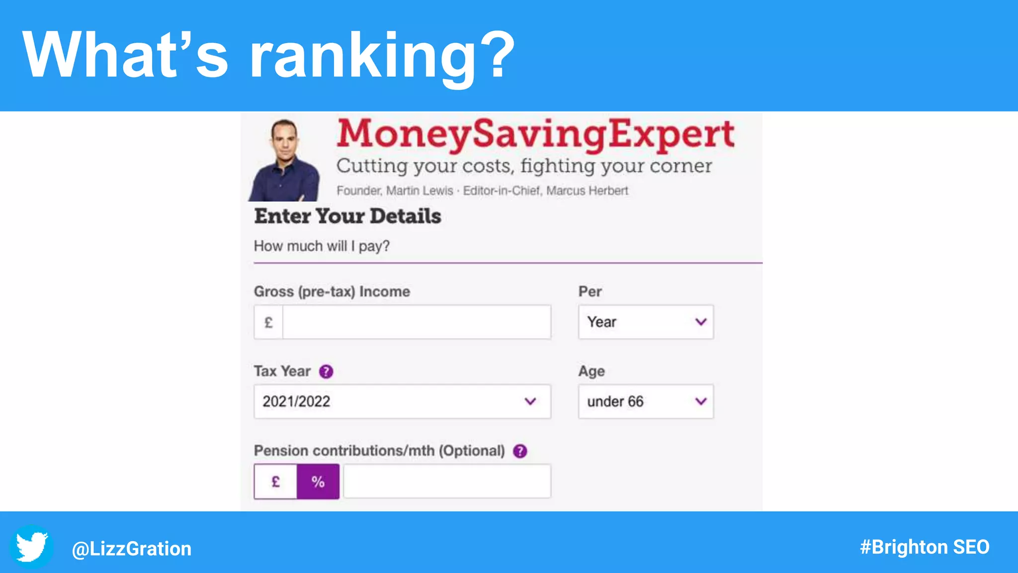 @LizzGration #Brighton SEO
What’s ranking?
 