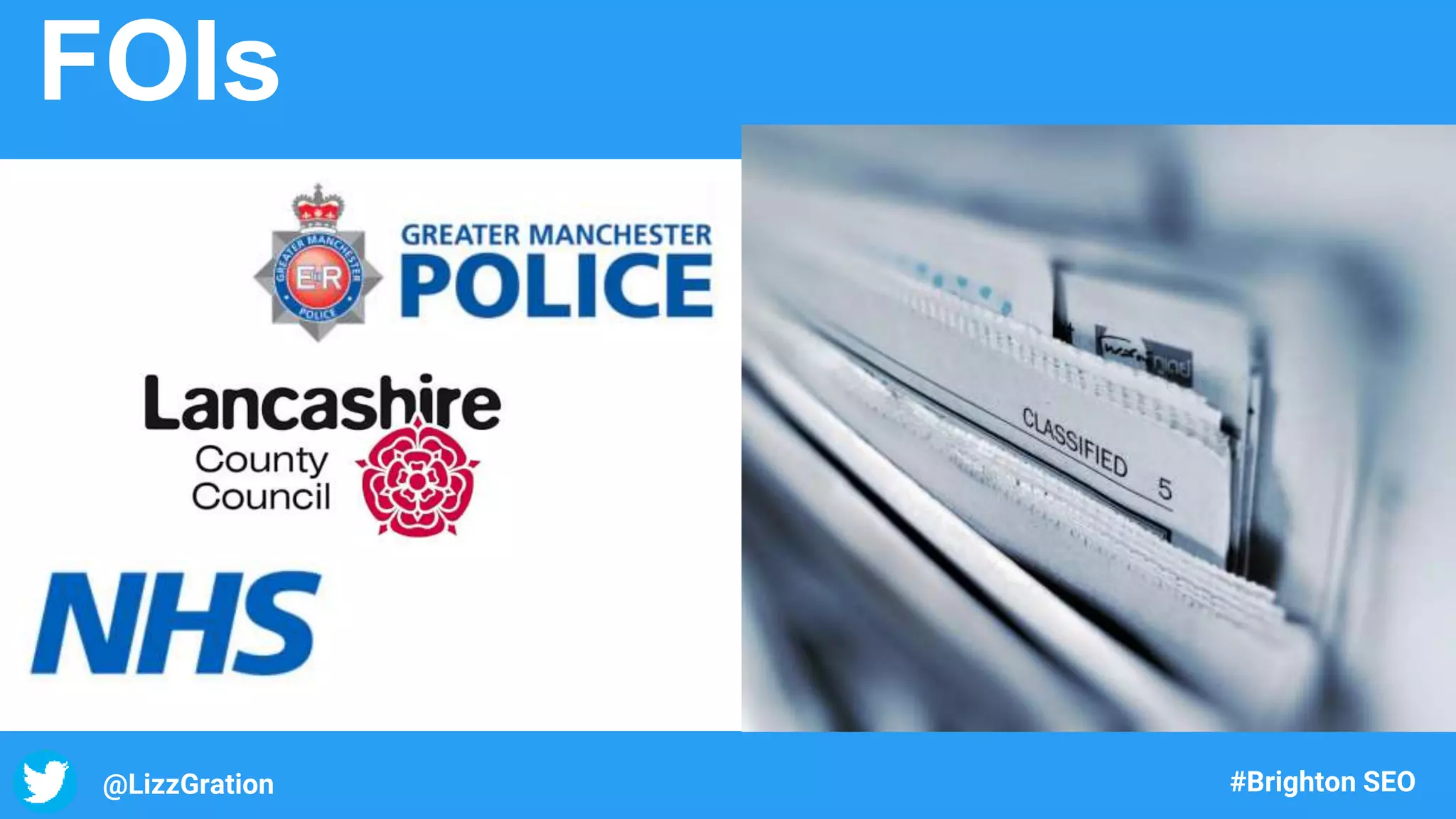 @LizzGration #Brighton SEO
FOIs
 