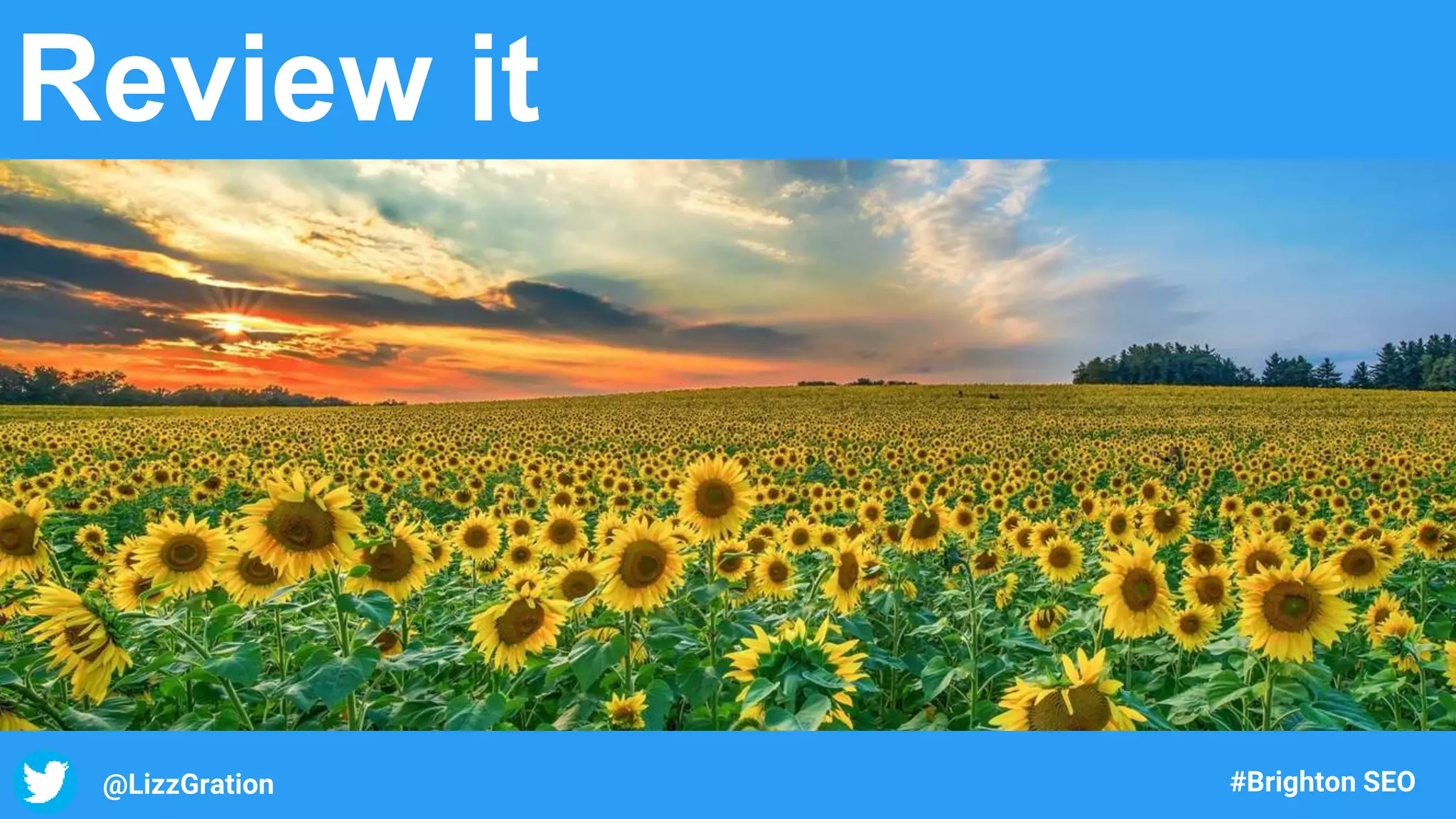 @LizzGration #Brighton SEO
Review it
 