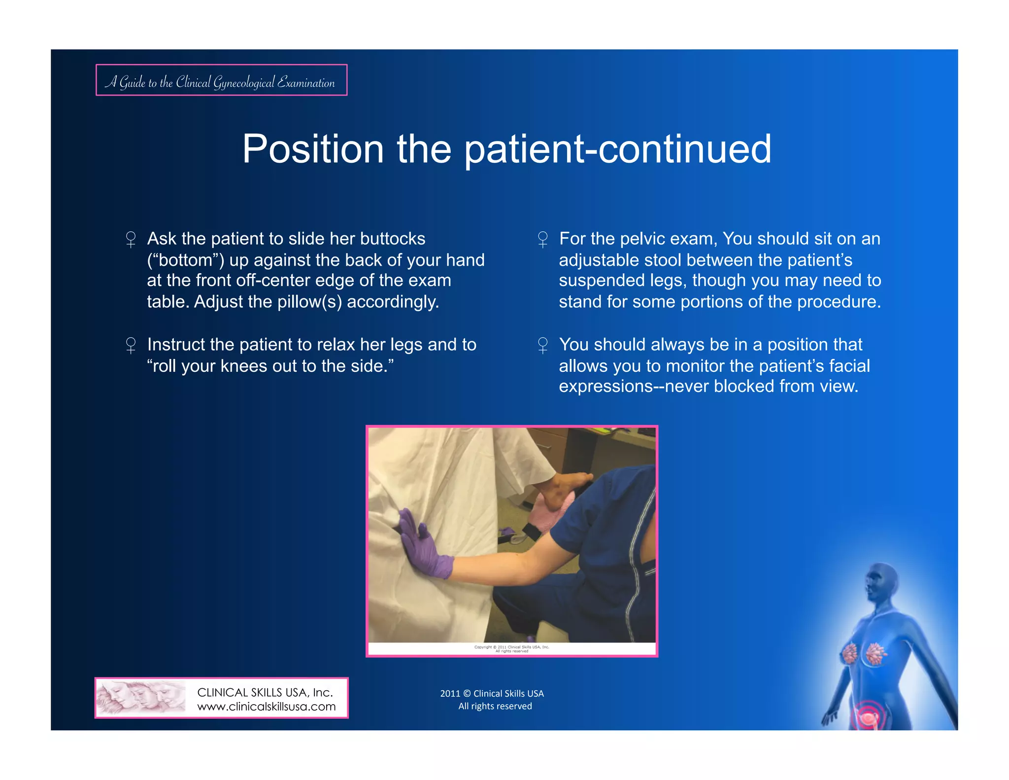 A Guide to the Clinical Gynecological Exam as Instructed by a Female ...