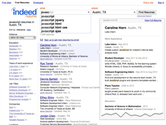 indeedeng building indeed resume search node js resume indeed