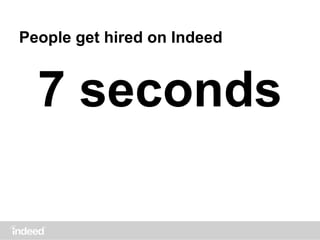 People get hired on Indeed
7 seconds
 