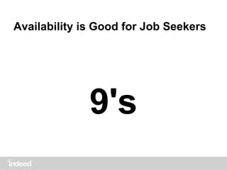 Availability is Good for Job Seekers
9's
 
