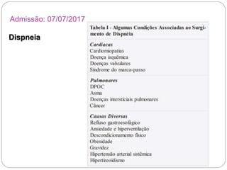 Dispneia
Admissão: 07/07/2017
 