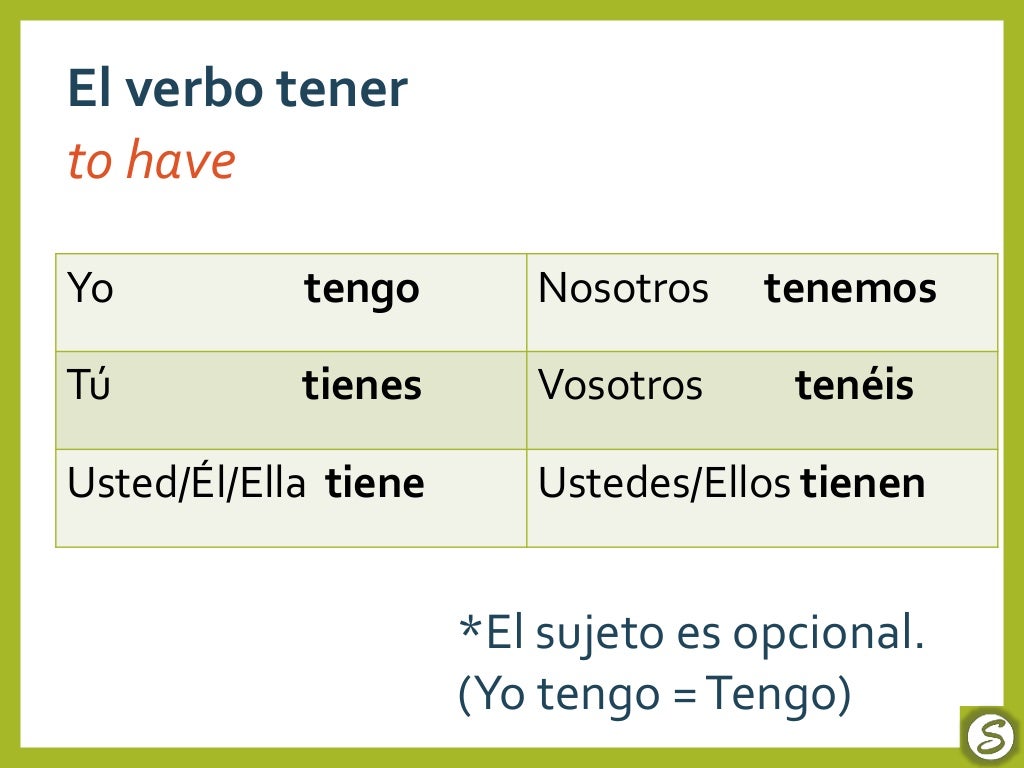 Important Verbs: Intro to Ser, Tener, & Estar - SharingLanguage.org