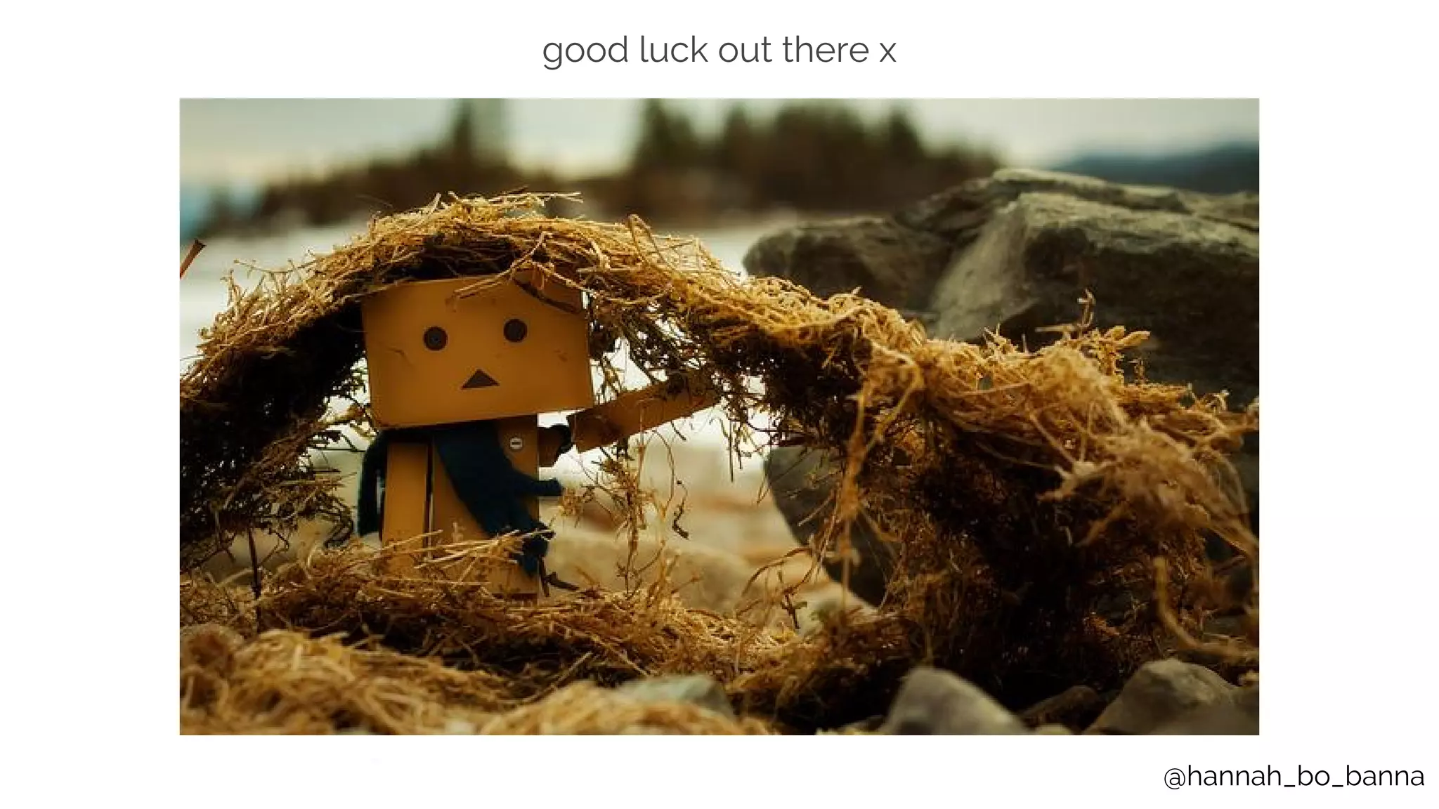 @hannah_bo_banna
good luck out there x
 