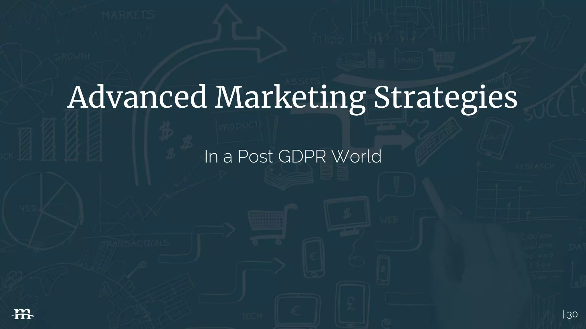 | 30
Advanced Marketing Strategies
In a Post GDPR World
 