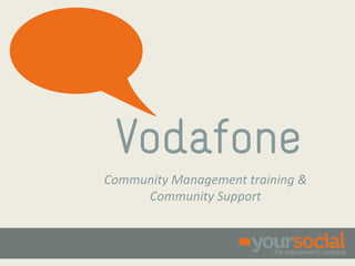 Vodafone
Social Insights, Social Strategy, Community &
                 Conversations
 