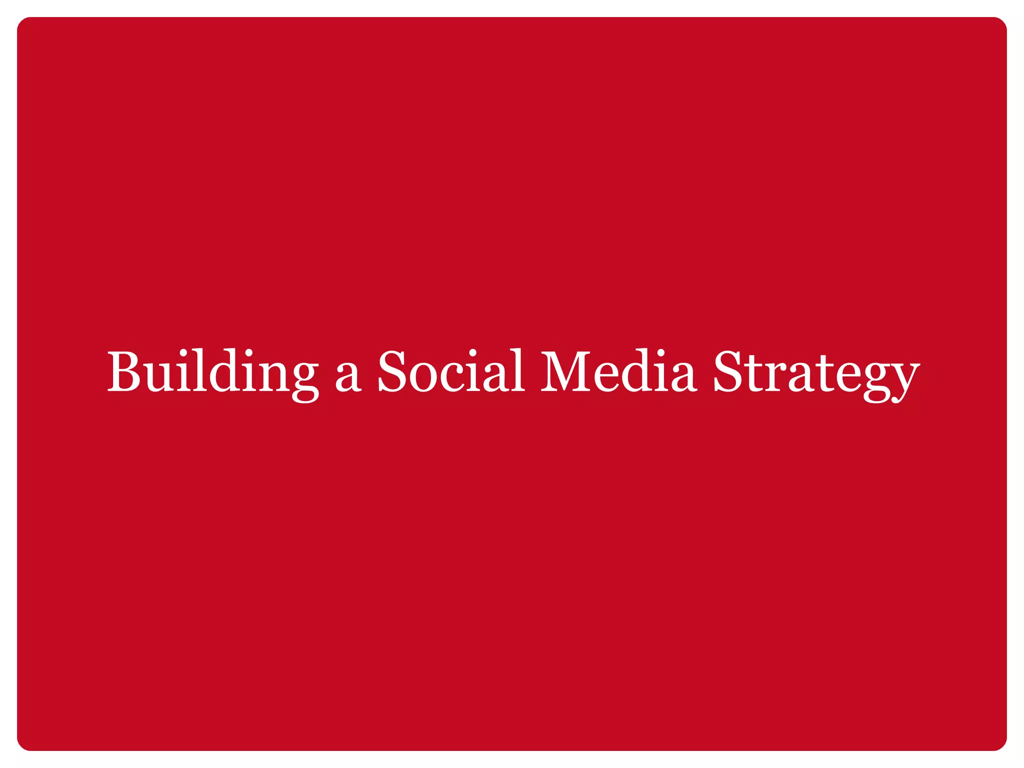 Building a Social Media Strategy 