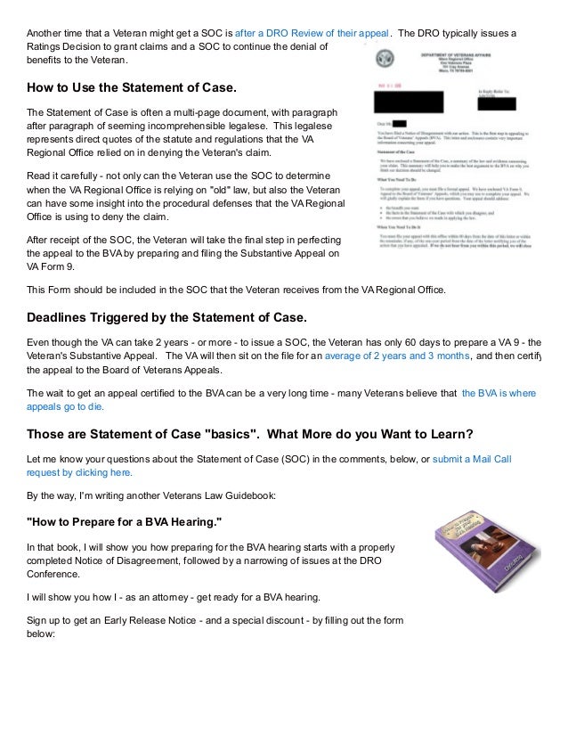 What the VA is REALLY telling you when it issues a Statement of Case.