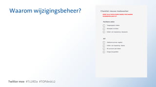 Waarom wijzigingsbeheer?




Twitter mee #T12RDa #TOPdesk12
 