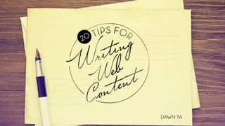 20 Tips for Writing Web Content