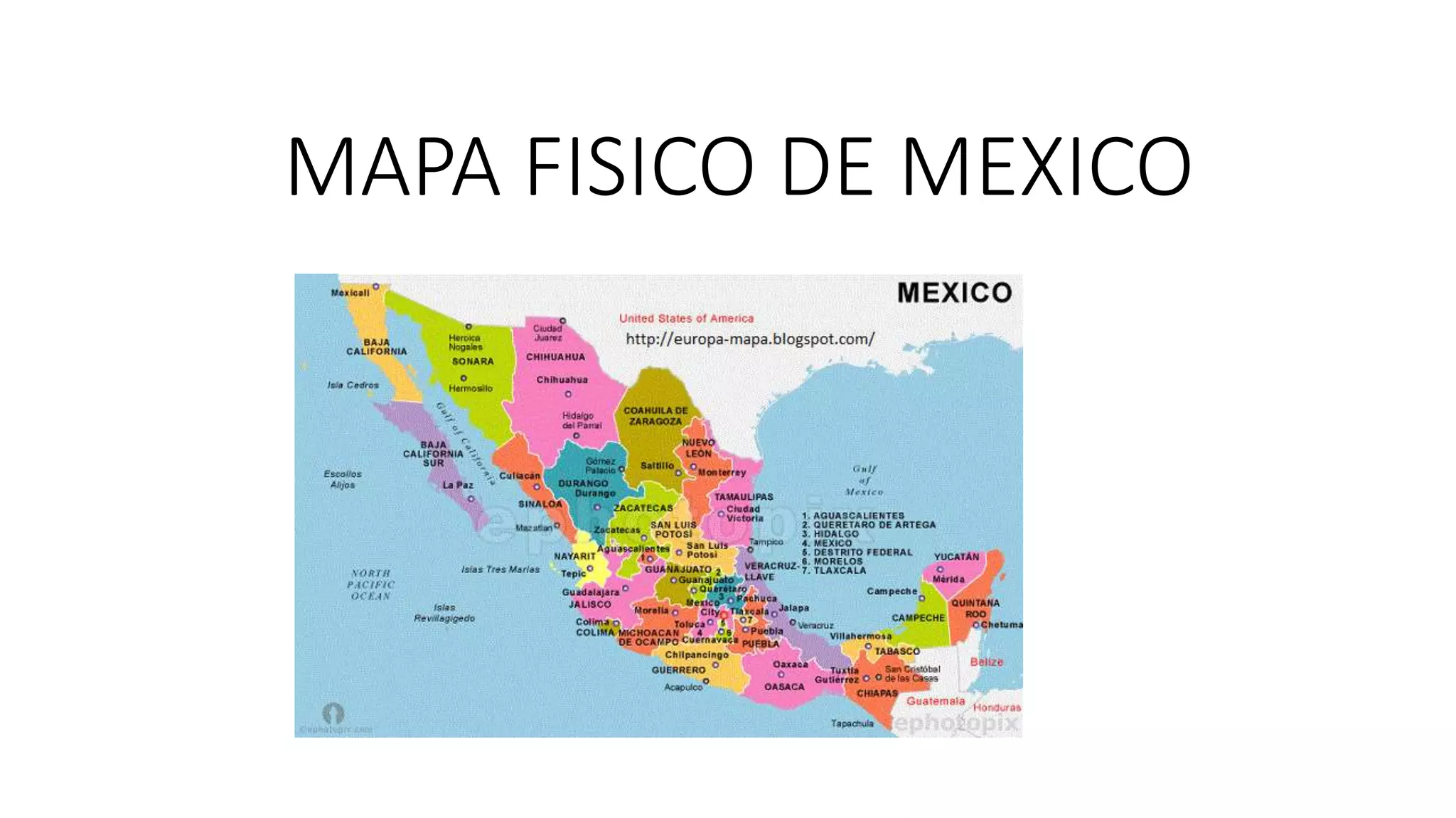 MAPA FISICO DE MEXICO