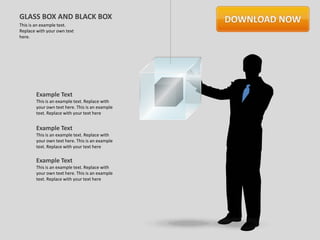 GLASS BOX AND BLACK BOX
This is an example text.
Replace with your own text
here.




        Example Text
        This is an example text. Replace with
        your own text here. This is an example
        text. Replace with your text here


        Example Text
        This is an example text. Replace with
        your own text here. This is an example
        text. Replace with your text here

        Example Text
        This is an example text. Replace with
        your own text here. This is an example
        text. Replace with your text here
 