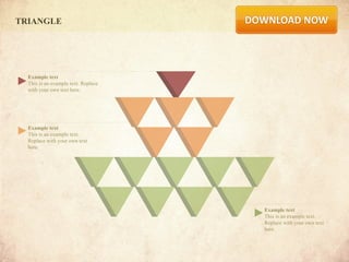 TRIANGLE




  Example text
  This is an example text. Replace
  with your own text here.




  Example text
  This is an example text.
  Replace with your own text
  here.




                                     Example text
                                     This is an example text.
                                     Replace with your own text
                                     here.
 
