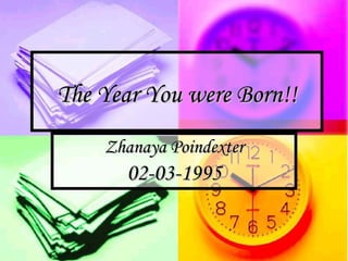 The Year You were Born!! Zhanaya Poindexter 02-03-1995 