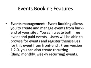 Event Booking Extension | PPTX