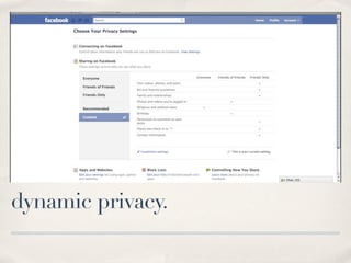 dynamic privacy.
 
