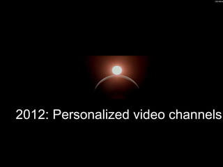 2012: Personalized video channels
 