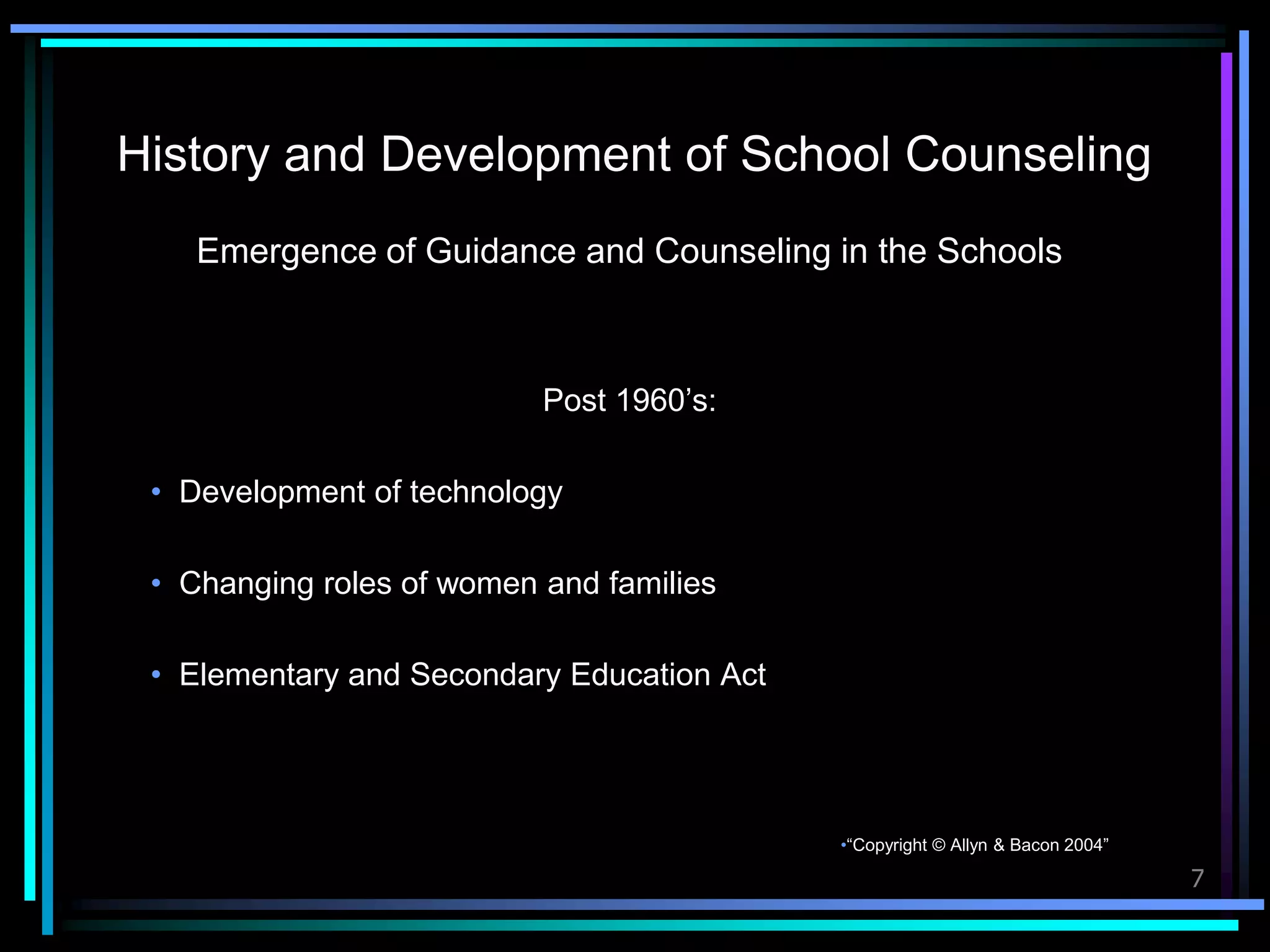 The History of School Counseling PPTX