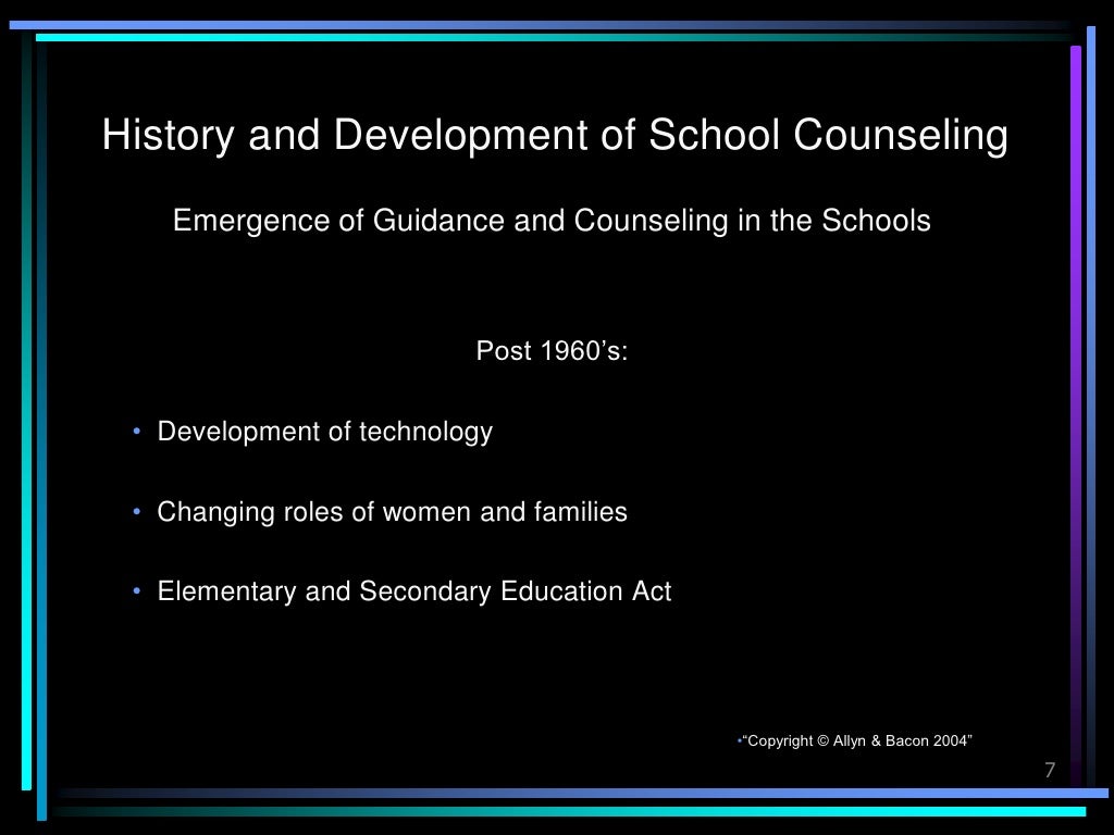 The History of School Counseling