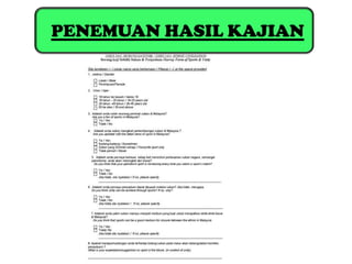 PENEMUAN HASIL KAJIAN
 