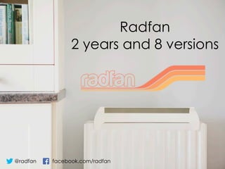Radfan
2 years and 8 versions

@radfan

facebook.com/radfan

 