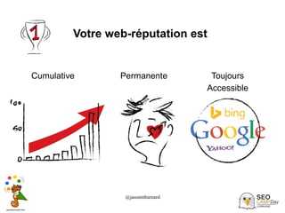 @jasonmbarnard 35
Votre web-réputation est
Cumulative Permanente Toujours
Accessible
 