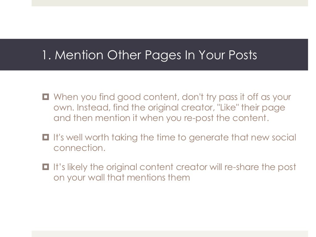 1. Mention Other Pages In