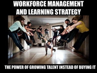 WORKFORCE MANAGEMENT
AND LEARNING STRATEGY
THE POWER OF GROWING TALENT INSTEAD OF BUYING IT
 