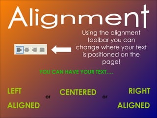 Alignment Word Process Slideshow On Word Processing | PPT