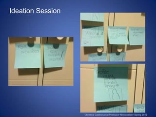 Ideation Session




                   Christina Castronuova/Professor Klinkowstein/ Spring 2012
 