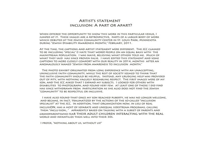 A Part or Apart as shown at Public EyeSOAR 2014