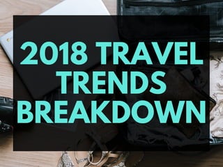 2018 TRAVEL
TRENDS
BREAKDOWN
 