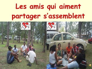 Les amis qui aiment partager s’assemblent 