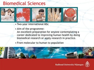 Radboud Biomedical Sciences Master Programs | PDF