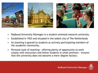 Radboud Biomedical Sciences Master Programs | PDF