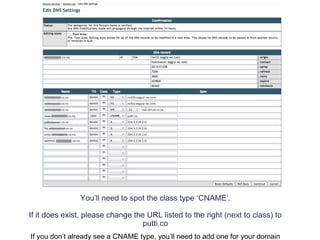 Under the ‘Type’ column look for ‘CNAME’
If this is listed, then change the URL listed to the right (next to type) to putti.co.
 