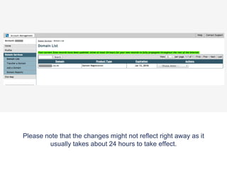!
For your domain to successfully transfer make sure to type the
address including the full stops
e.g. putti.co. or sparkweb.putti.nz.
 