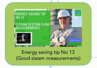 Energy	saving	tip	No	13
(Good	steam	measurements)
 