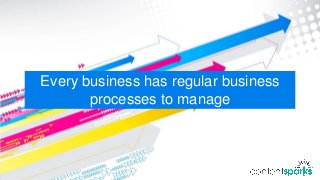 Every business has regular business
processes to manage
 